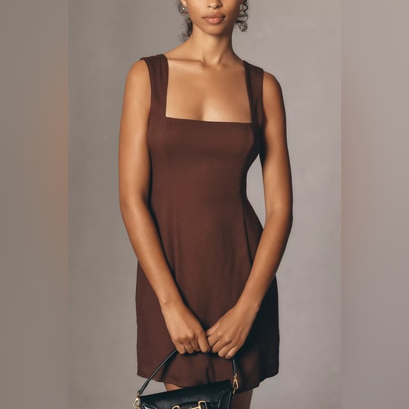 NWOT Reformation Brown Gabin Dress - Picture 1 of 9